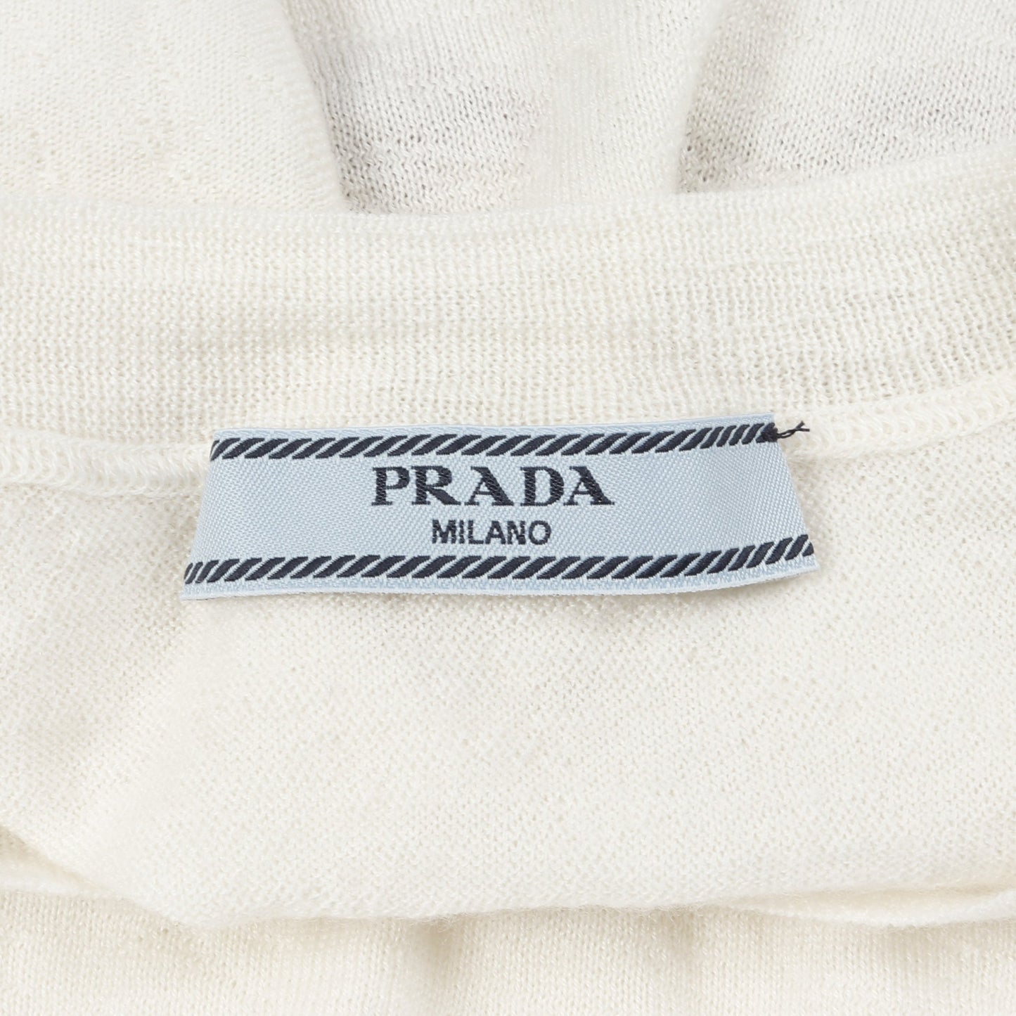カシミヤ インターシャ Tシャツ ニット 半袖 カシミヤ オフホワイト ボルドー プラダ トップス PRADA