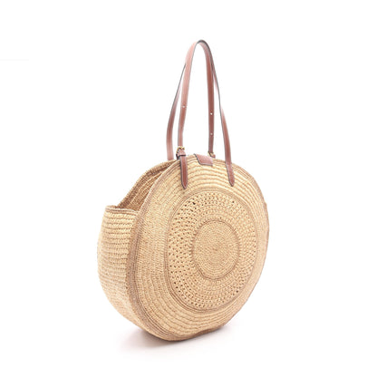Round Bow Tote ショルダーバッグ トートバッグ ラフィア レザー ベージュ アニヤハインドマーチ バッグ ANYA HINDMARCH