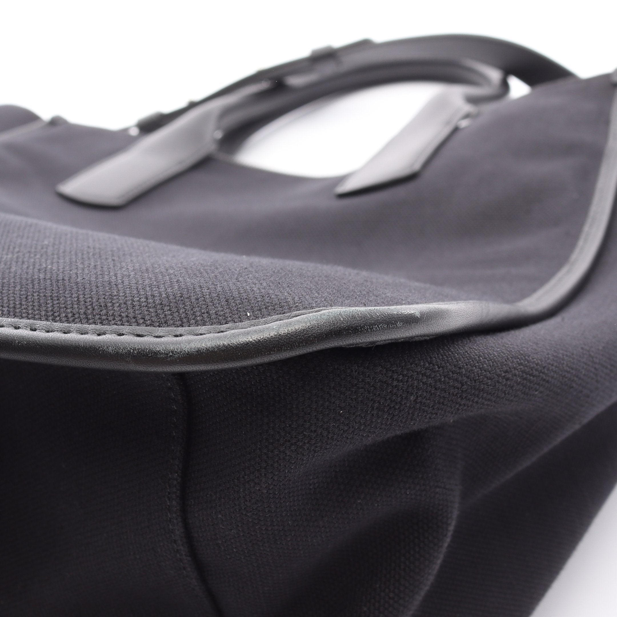 GIORGIO ARMANI 2way ジョルジオアルマーニ ハンドバッグ トートバッグ キャンバス レザー ブラック 2WAY