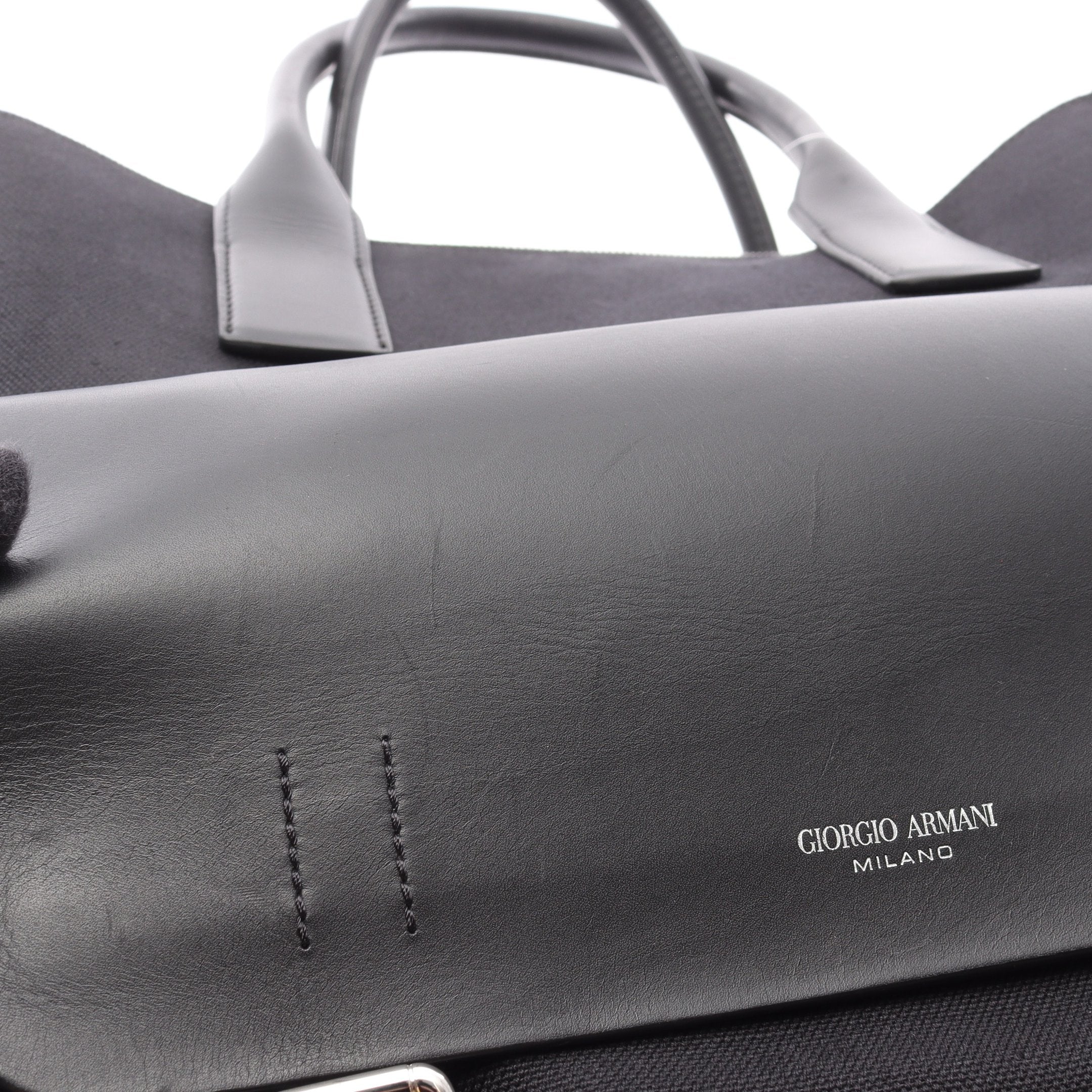 ハンドバッグ トートバッグ キャンバス レザー ブラック 2WAY