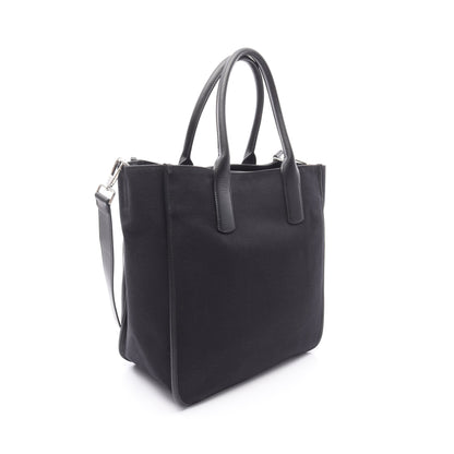 ハンドバッグ トートバッグ キャンバス レザー ブラック 2WAY 