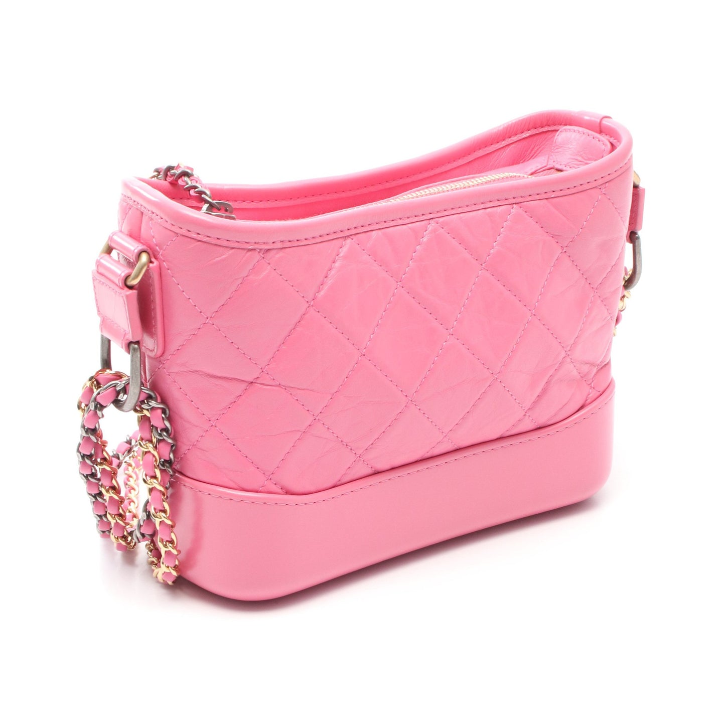 ガブリエル ドゥ シャネル スモール ホーボー チェーンショルダーバッグ レザー ピンク コンビ金具 シャネル バッグ CHANEL