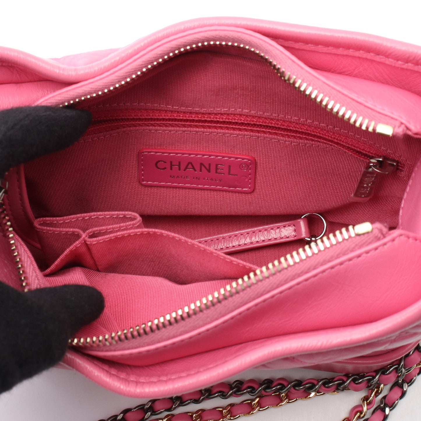 ガブリエル ドゥ シャネル スモール ホーボー チェーンショルダーバッグ レザー ピンク コンビ金具 シャネル バッグ CHANEL