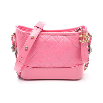 ガブリエル ドゥ シャネル スモール ホーボー チェーンショルダーバッグ レザー ピンク コンビ金具 シャネル バッグ CHANEL
