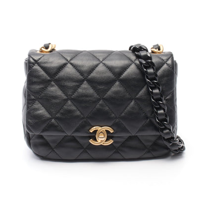 マトラッセ チェーンショルダーバッグ レザー ブラック コンビ金具 シャネル バッグ CHANEL