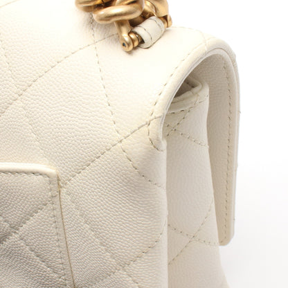 チェーンショルダーバッグ キャビアスキン オフホワイト ゴールド金具 シャネル バッグ CHANEL