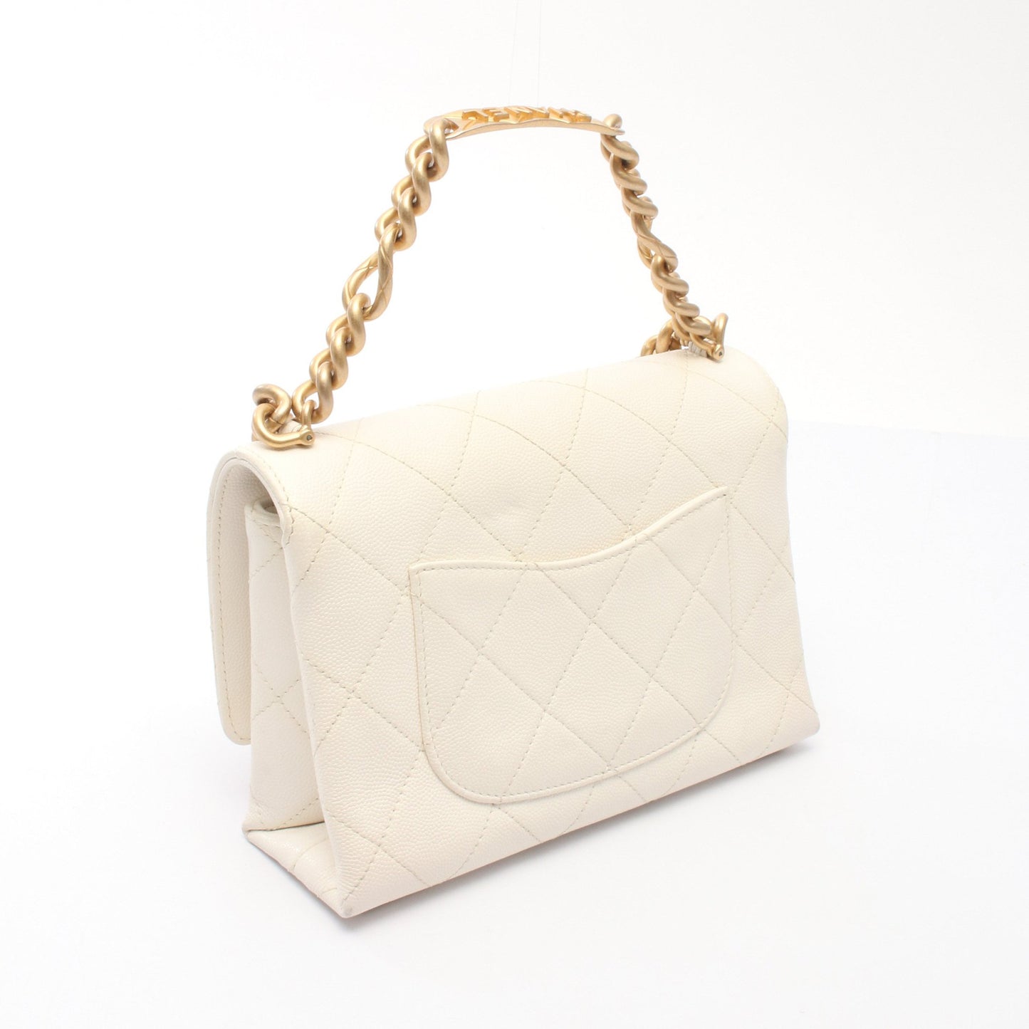 チェーンショルダーバッグ キャビアスキン オフホワイト ゴールド金具 シャネル バッグ CHANEL