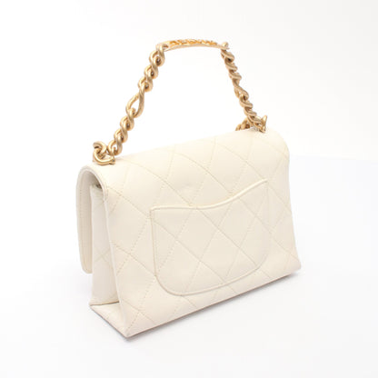 チェーンショルダーバッグ キャビアスキン オフホワイト ゴールド金具 シャネル バッグ CHANEL