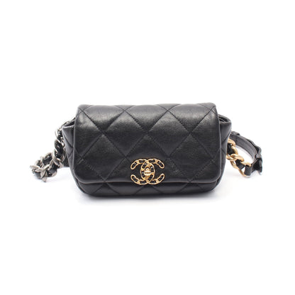 CHANEL19 ウエストバッグ レザー ブラック コンビ金具 シャネル バッグ CHANEL