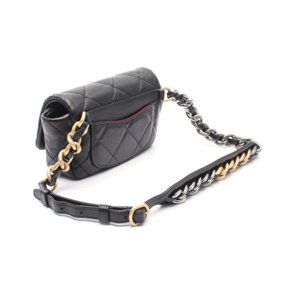CHANEL19 ウエストバッグ レザー ブラック コンビ金具 シャネル バッグ CHANEL
