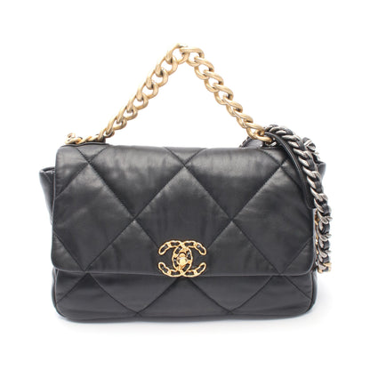 19 ディズヌフ マトラッセ チェーンショルダーバッグ レザー ブラック コンビ金具 シャネル バッグ CHANEL