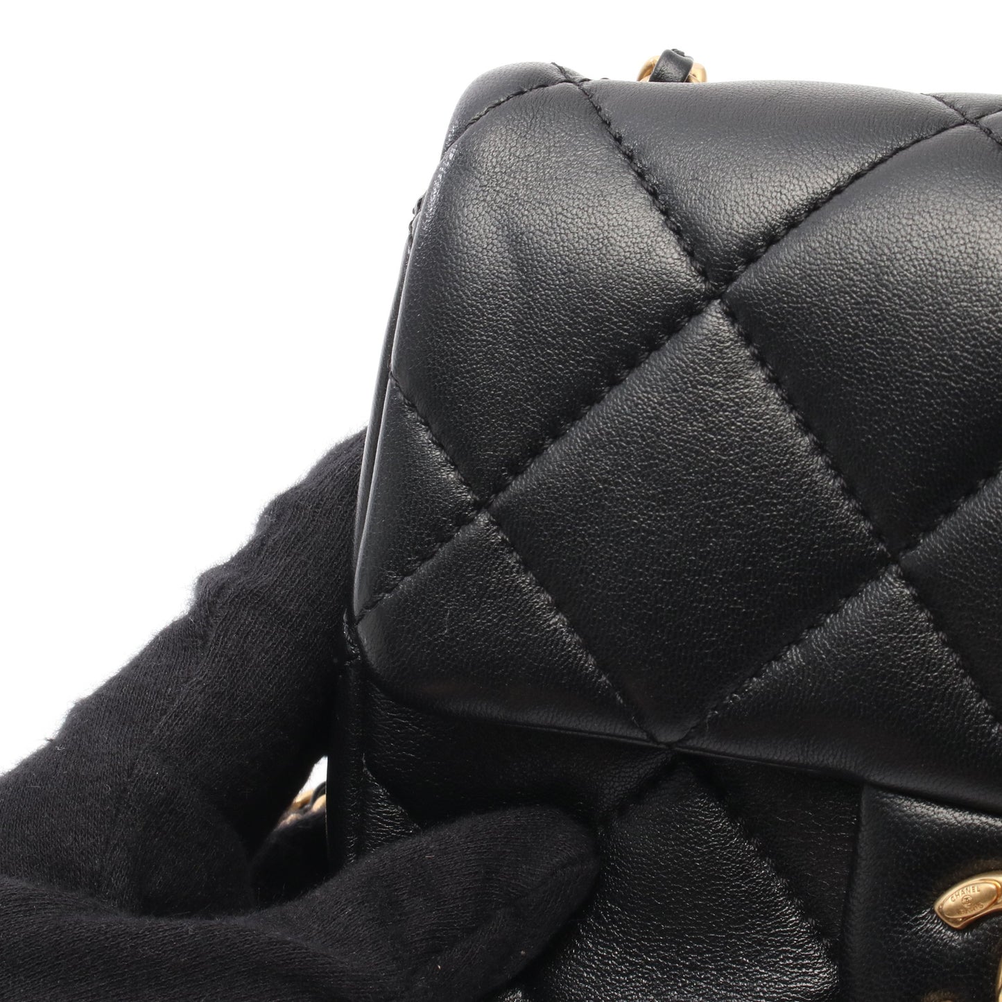 ミニマトラッセ チェーンショルダーバッグ レザー ブラック ゴールド金具 シャネル バッグ CHANEL