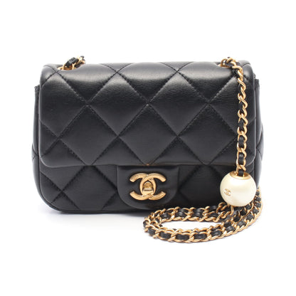 ミニマトラッセ チェーンショルダーバッグ レザー ブラック ゴールド金具 シャネル バッグ CHANEL