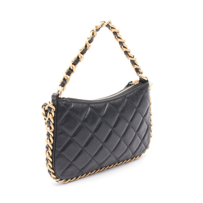 マトラッセ チェーンショルダーバッグ レザー ブラック ゴールド金具 シャネル バッグ CHANEL