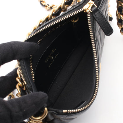 マトラッセ チェーンショルダーバッグ レザー ブラック ゴールド金具 シャネル バッグ CHANEL