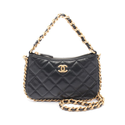 マトラッセ チェーンショルダーバッグ レザー ブラック ゴールド金具 シャネル バッグ CHANEL