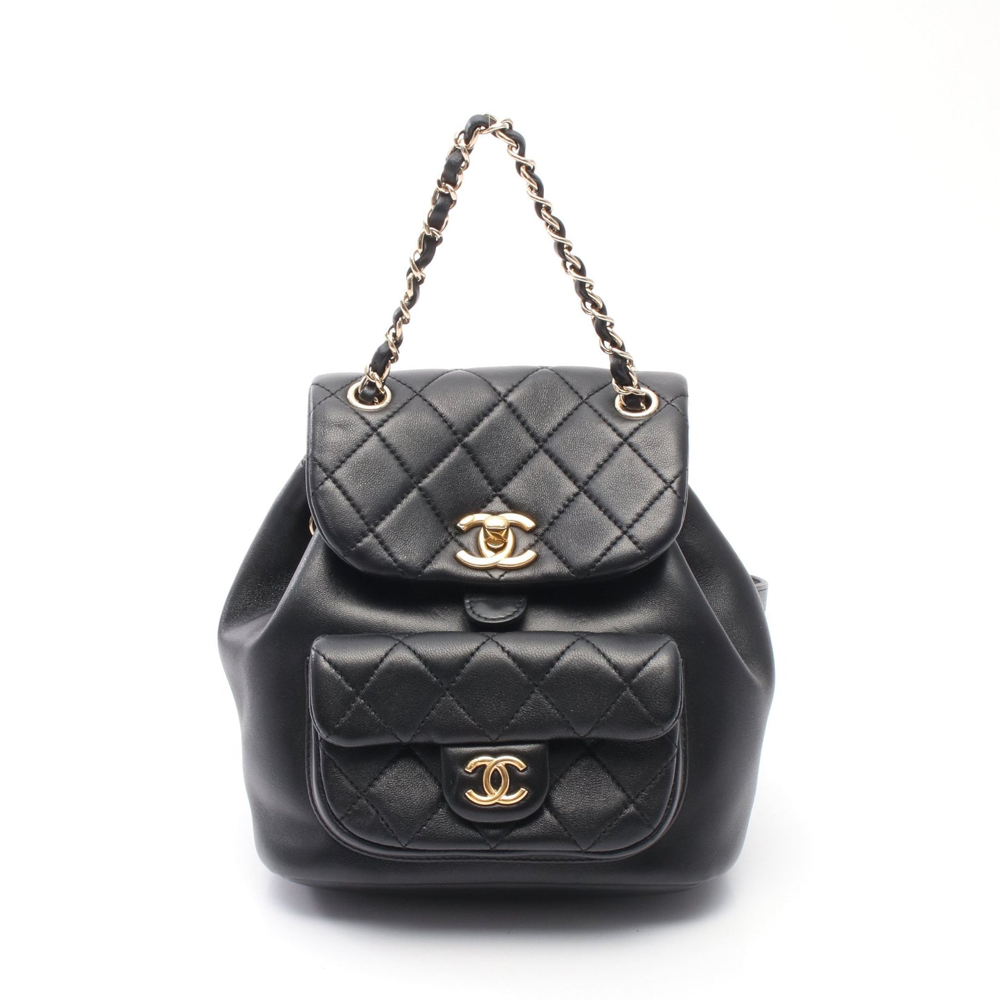マトラッセ バックパック リュックサック レザー ブラック ゴールド金具 シャネル バッグ CHANEL