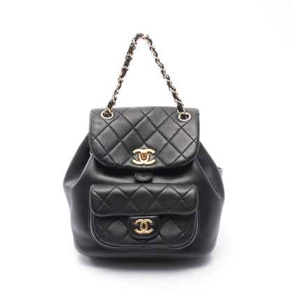 マトラッセ バックパック リュックサック レザー ブラック ゴールド金具 シャネル バッグ CHANEL