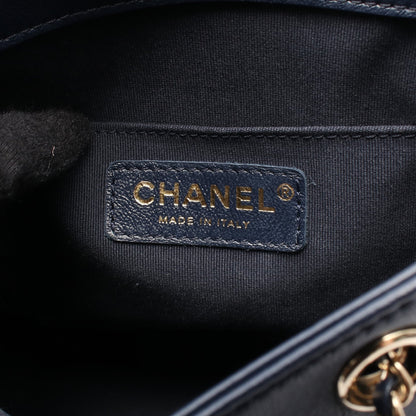 マトラッセ スモール バックパック リュックサック レザー ネイビー ゴールド金具 シャネル バッグ CHANEL