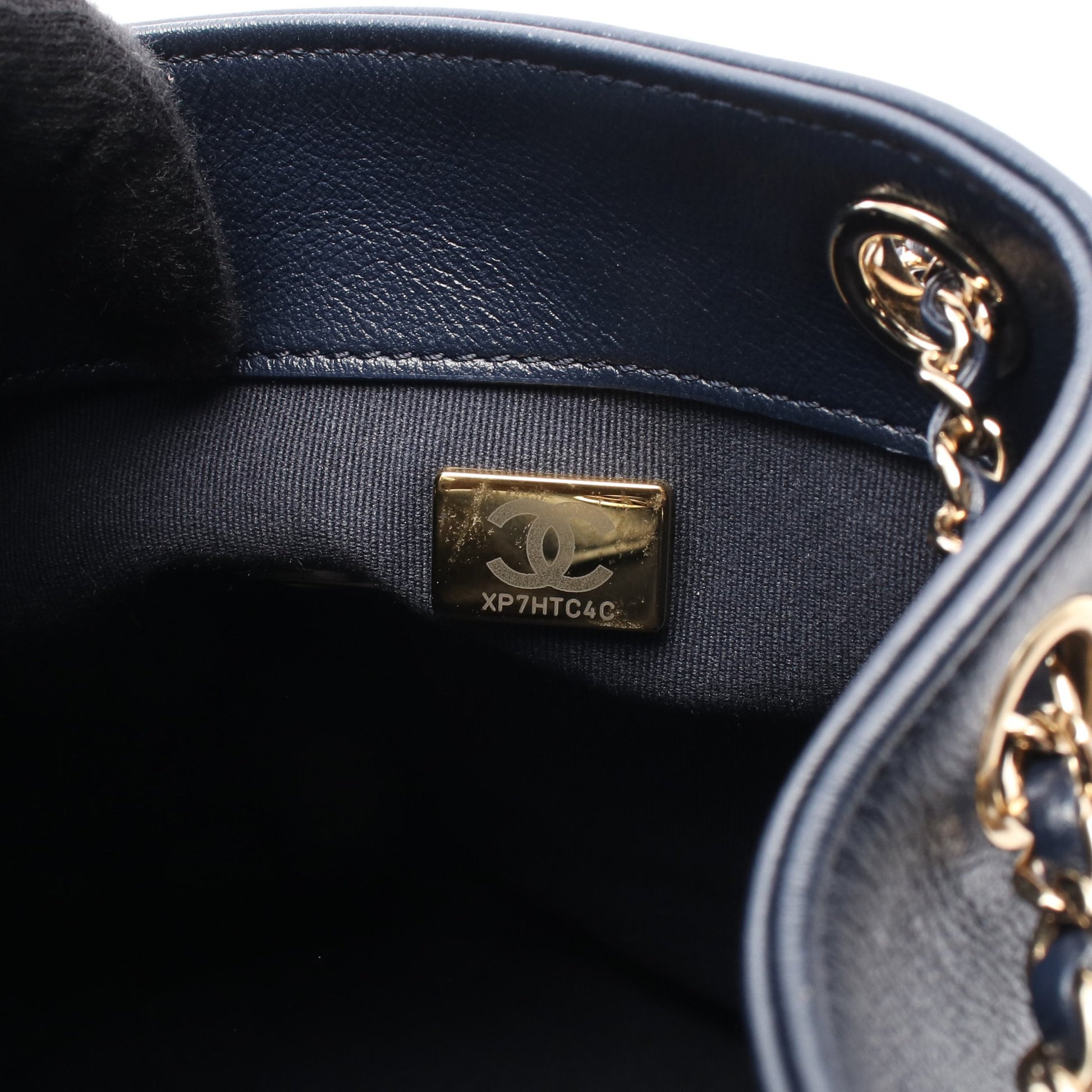 マトラッセ スモール バックパック リュックサック レザー ネイビー ゴールド金具 シャネル バッグ CHANEL