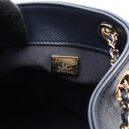 マトラッセ スモール バックパック リュックサック レザー ネイビー ゴールド金具 シャネル バッグ CHANEL