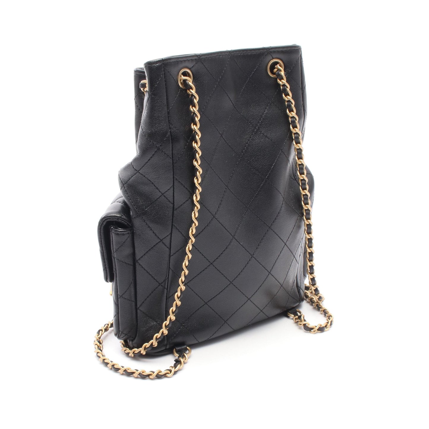 マトラッセ バックパック リュックサック レザー ブラック ゴールド金具 シャネル バッグ CHANEL