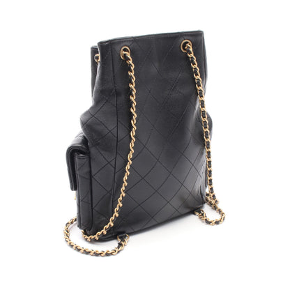 マトラッセ バックパック リュックサック レザー ブラック ゴールド金具 シャネル バッグ CHANEL