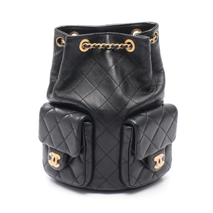 マトラッセ バックパック リュックサック レザー ブラック ゴールド金具 シャネル バッグ CHANEL