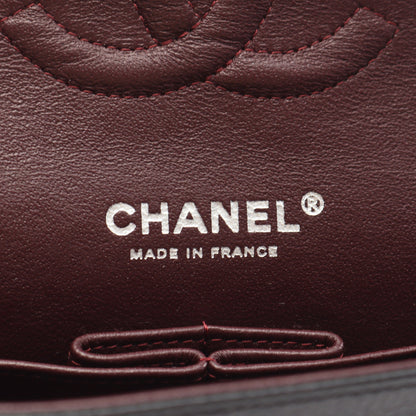 マトラッセ Wフラップ Wチェーンショルダーバッグ キャビアスキン ブラック シルバー金具 シャネル バッグ CHANEL
