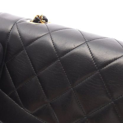 マトラッセ ダイアナフラップ チェーンショルダーバッグ ラムスキン ブラック ゴールド金具 シャネル バッグ CHANEL