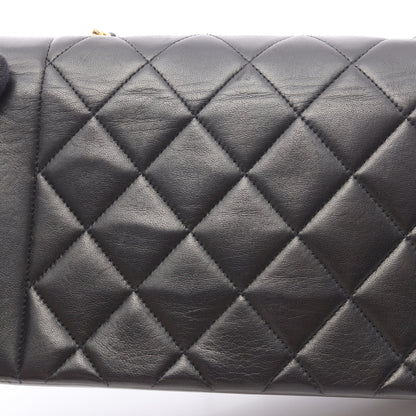 マトラッセ ダイアナフラップ チェーンショルダーバッグ ラムスキン ブラック ゴールド金具 シャネル バッグ CHANEL