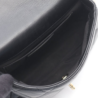 マトラッセ チェーンアラウンド パール チェーンショルダーバッグ ラムスキン ブラック ゴールド金具 シャネル バッグ CHANEL