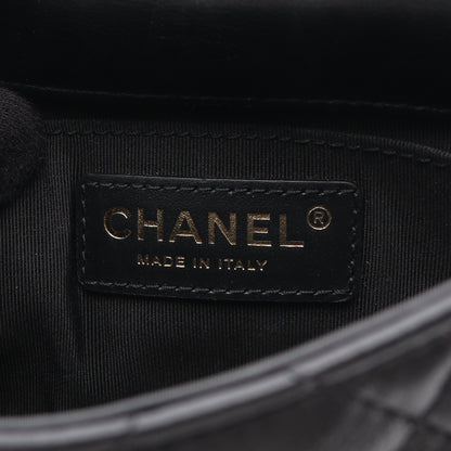 マトラッセ チェーンアラウンド パール チェーンショルダーバッグ ラムスキン ブラック ゴールド金具 シャネル バッグ CHANEL