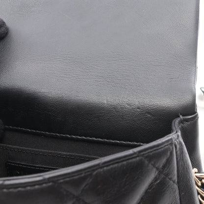 マトラッセ チェーンアラウンド パール チェーンショルダーバッグ ラムスキン ブラック ゴールド金具 シャネル バッグ CHANEL