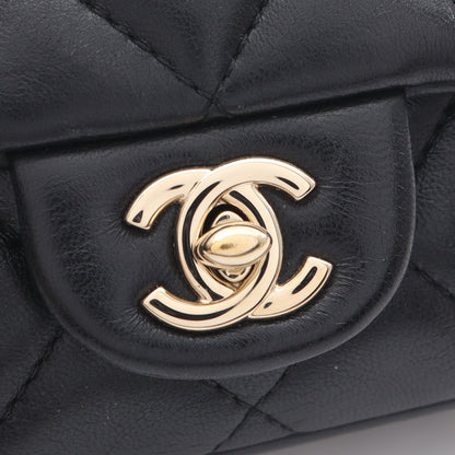 マトラッセ チェーンアラウンド パール チェーンショルダーバッグ ラムスキン ブラック ゴールド金具 シャネル バッグ CHANEL