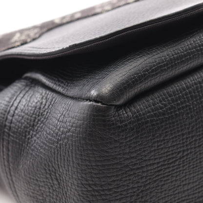 LOUIS VUITTON × NIGO ブサス トーキョー モノグラムデニム ショルダーバッグ キャンバス レザー ブラック NIGOコラボ ルイヴィトン バッグ LOUIS VUITTON