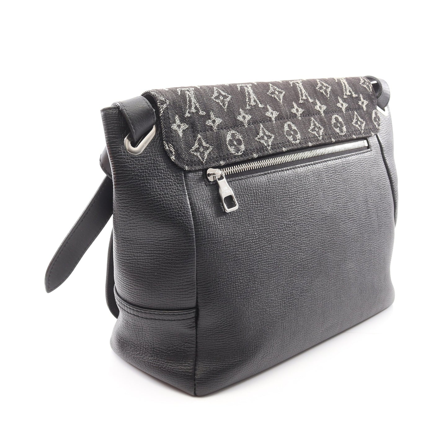 LOUIS VUITTON × NIGO ブサス トーキョー モノグラムデニム ショルダーバッグ キャンバス レザー ブラック NIGOコラボ ルイヴィトン バッグ LOUIS VUITTON