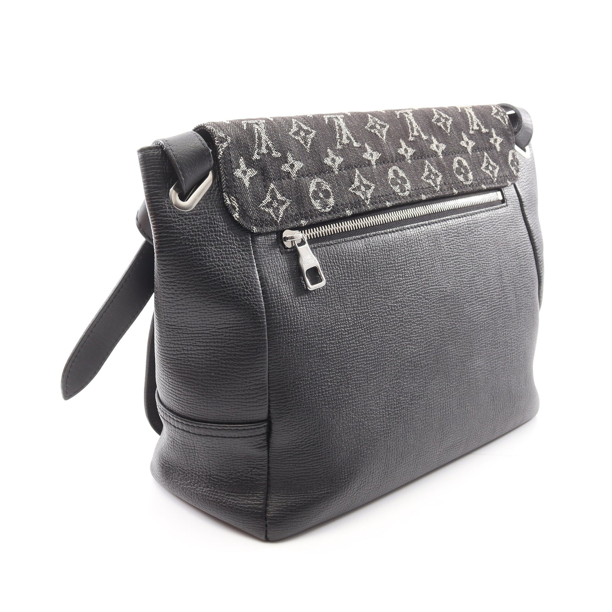 LOUIS VUITTON × NIGO ブサス トーキョー モノグラムデニム ショルダーバッグ キャンバス レザー ブラック NIGOコラボ ルイヴィトン バッグ LOUIS VUITTON