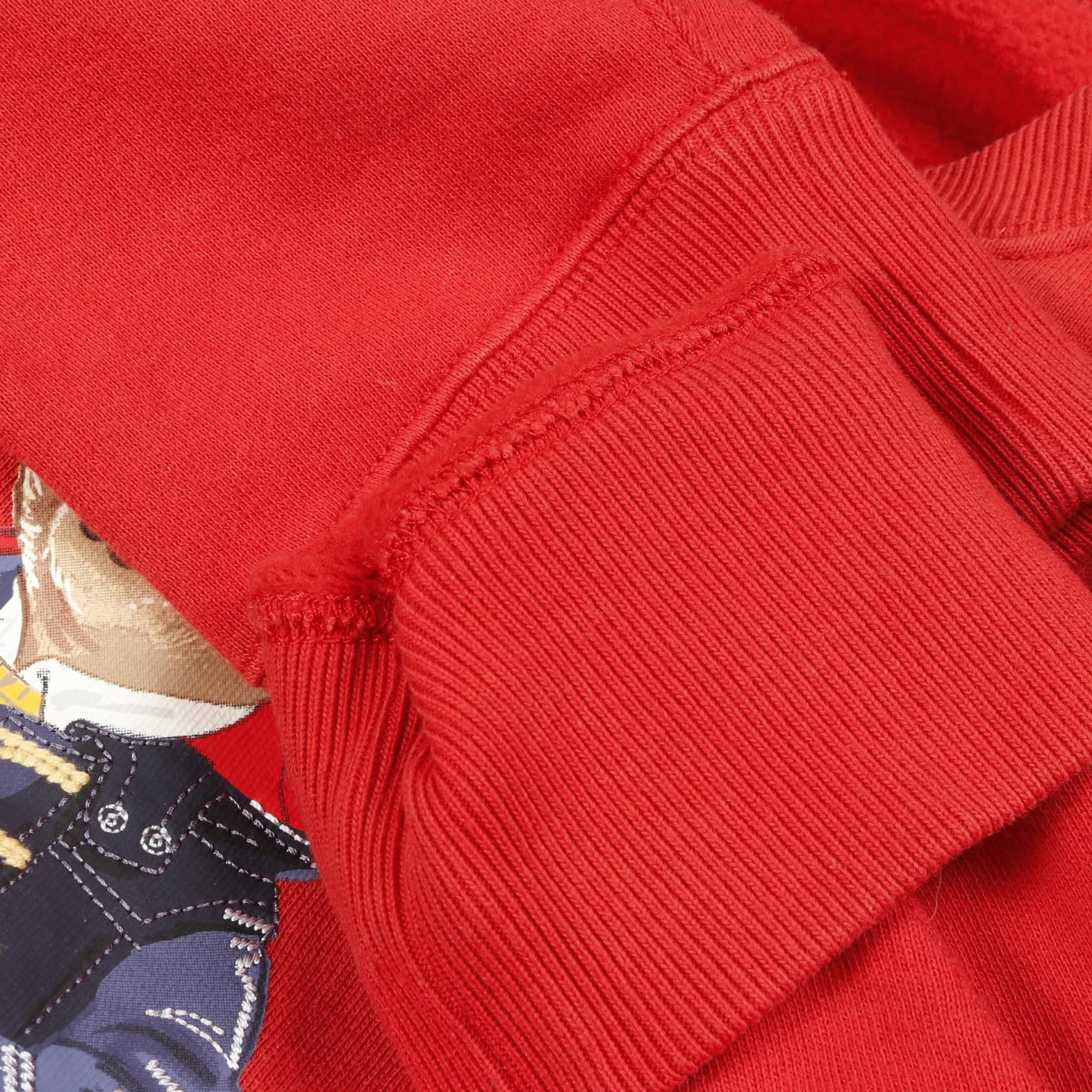 ポロベア スウェットシャツ クルーネック コットン レッド 裏起毛 ポロ