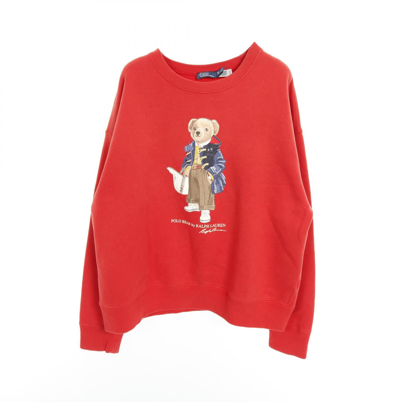 ポロラルフローレン　ポロベアスウェット　裏起毛 ポロベア スウェットシャツ クルーネック コットン レッド 裏起毛 ポロ