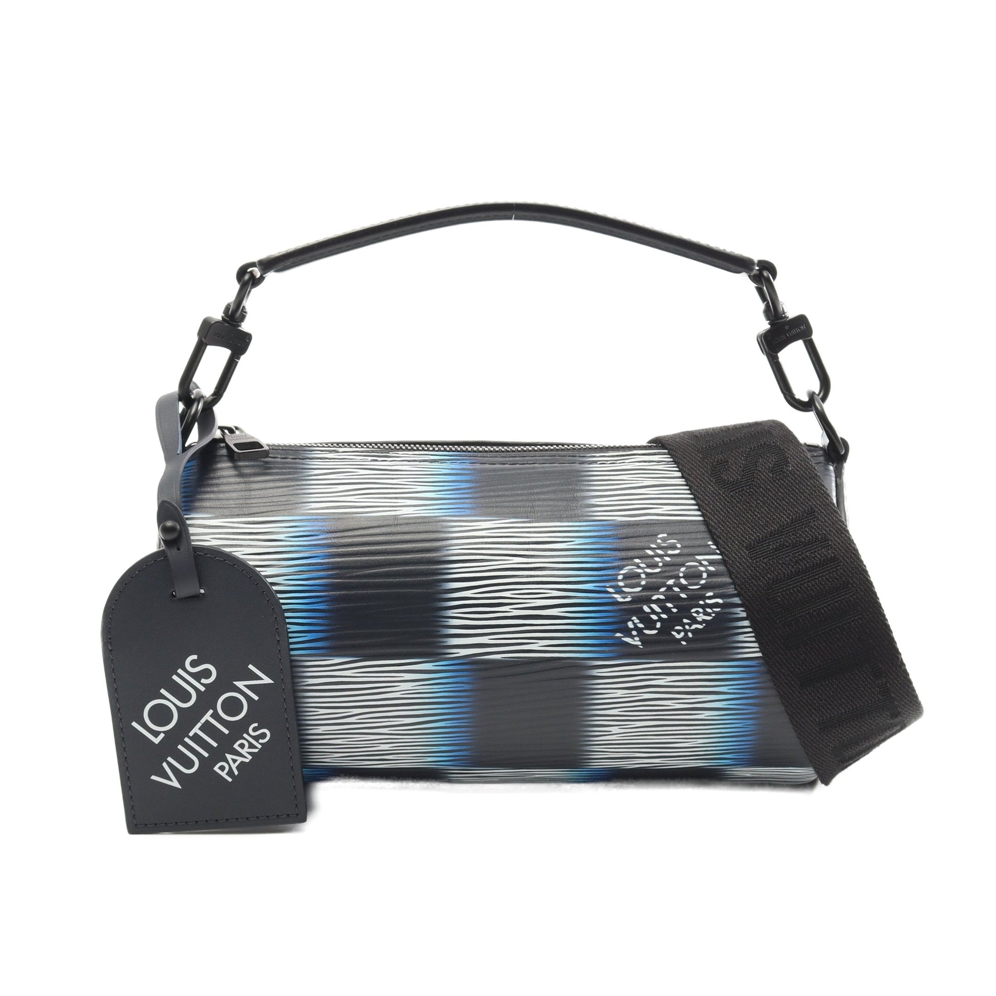ソフト ポロションPM ダミエラッシュ ハンドバッグ レザー ブルー ブラック 2WAY ルイヴィトン バッグ LOUIS VUITTON
