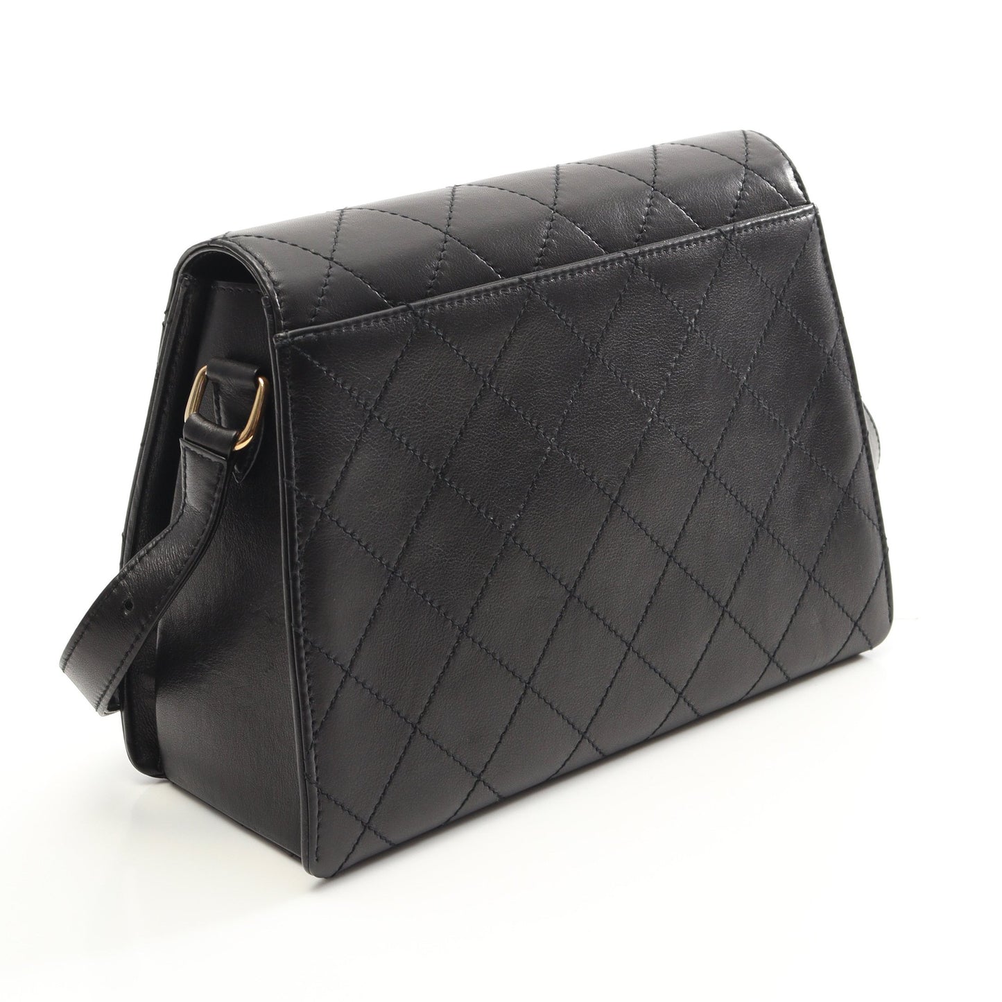 2.55 マトラッセ ショルダーバッグ ラムスキン ブラック ゴールド金具 シャネル バッグ CHANEL