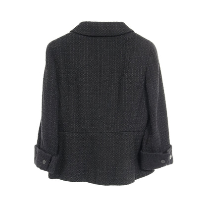 ツイード ジャケット ナイロン ウール ブラック 03P シャネル アウター CHANEL