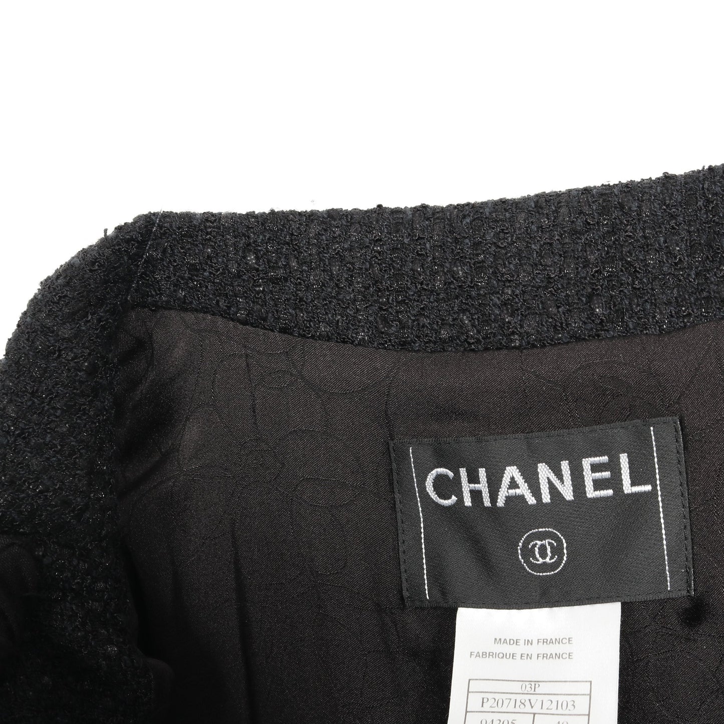 ツイード ジャケット ナイロン ウール ブラック 03P シャネル アウター CHANEL