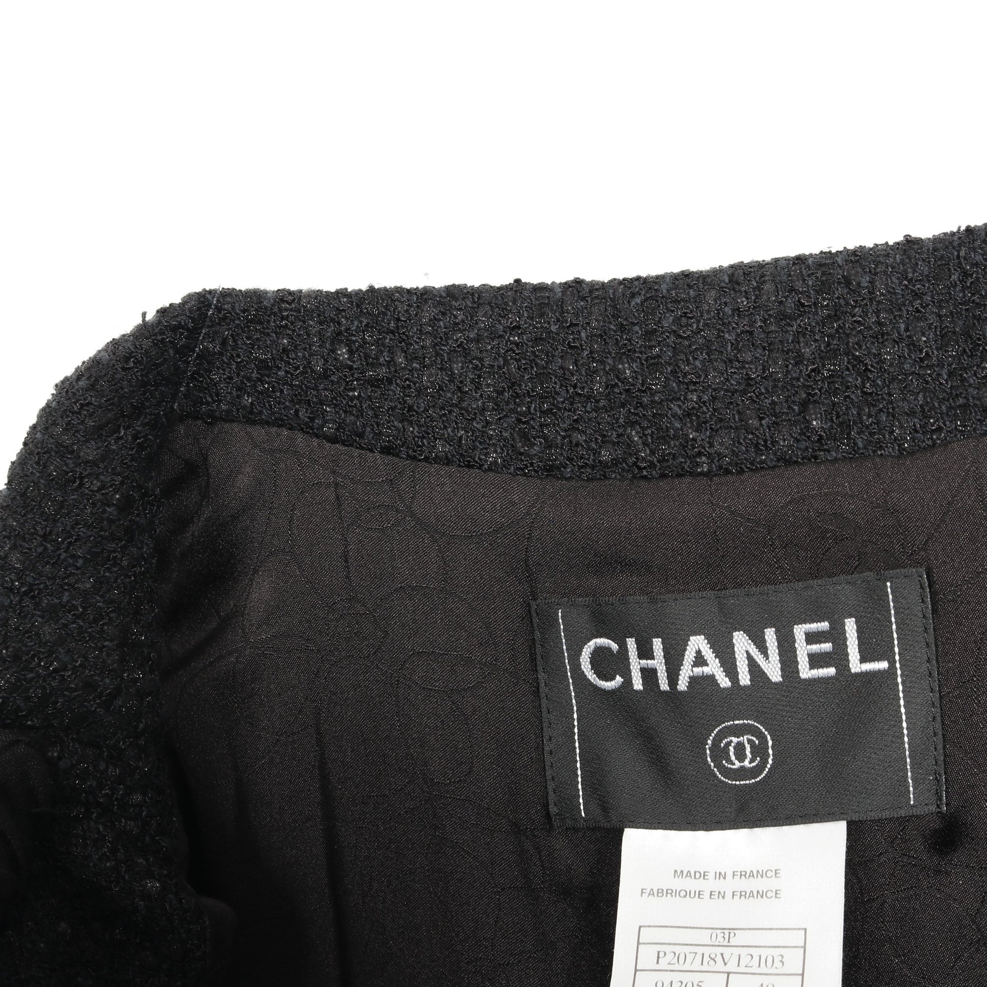 ツイード ジャケット ナイロン ウール ブラック 03P シャネル アウター CHANEL