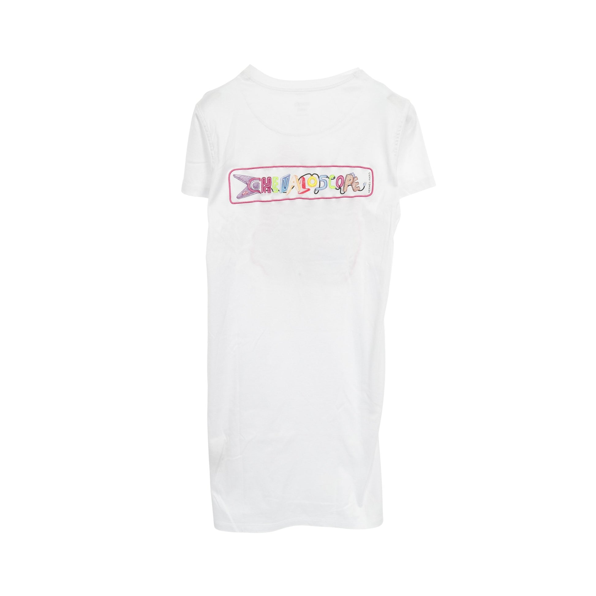 CHEVALO SCOPE Tシャツ ワンピース 刺繍 コットン ホワイト マルチカラー エルメス ワンピース HERMES