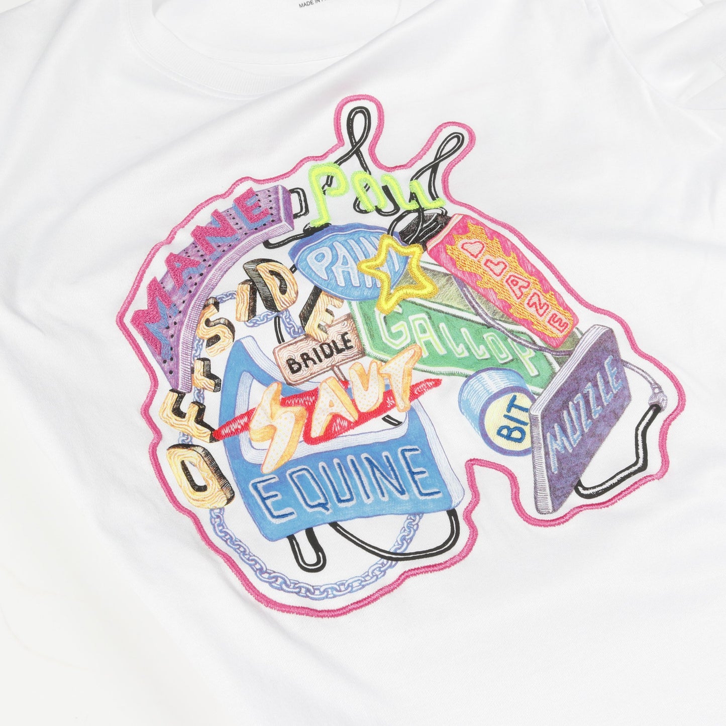 CHEVALO SCOPE Tシャツ ワンピース 刺繍 コットン ホワイト マルチカラー エルメス ワンピース HERMES