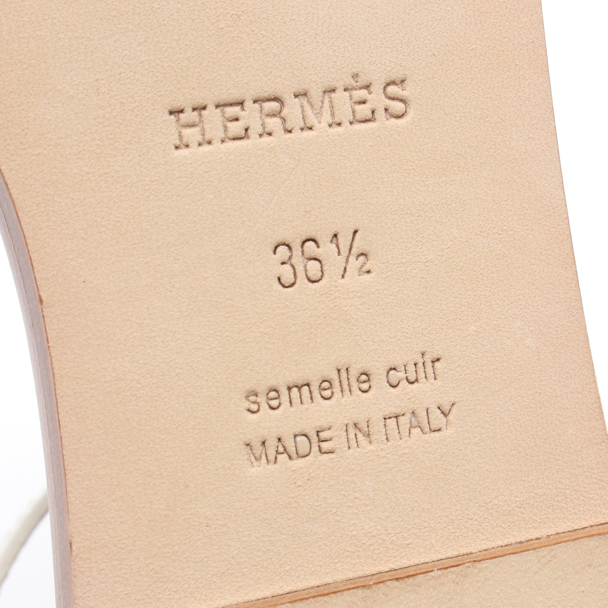 サントリーニ サンダル レザー ホワイト エルメス シューズ HERMES