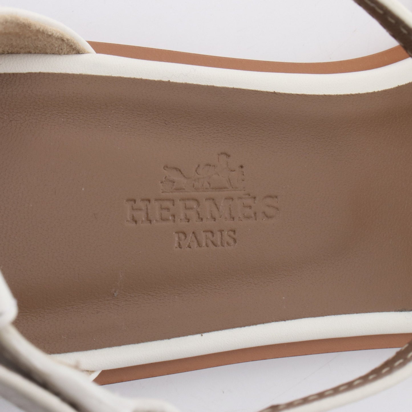 サントリーニ サンダル レザー ホワイト エルメス シューズ HERMES