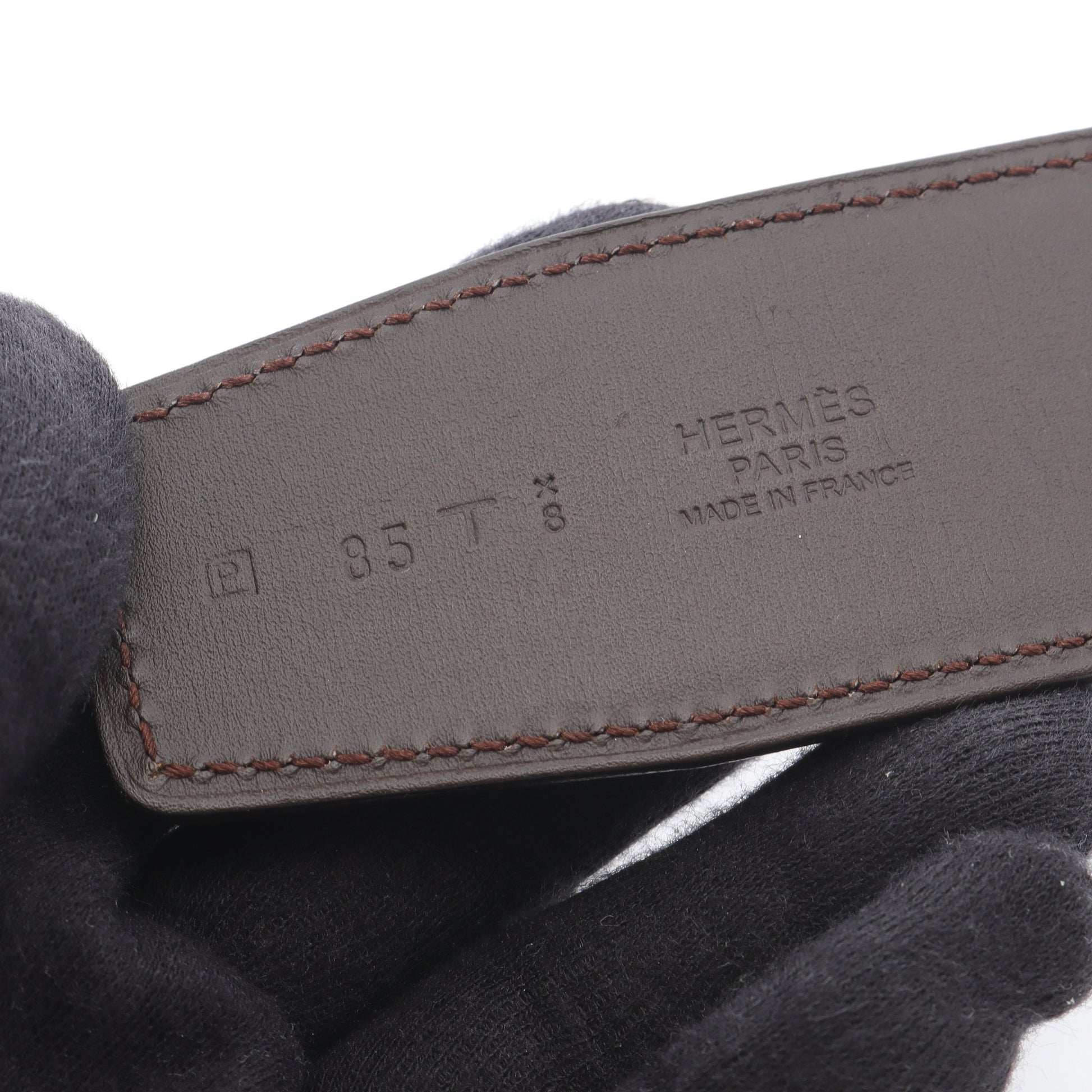 コンスタンス Hベルト ベルト レザー ブラック ブラウン シルバー金具 リバーシブル □P刻印 エルメス 財布・小物 HERMES